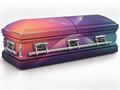 Sunset Prism Gradient printed casket wrap kit on the In Memory master casket