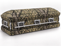 Marshland Camouflage printed casket wrap kit on the In Memory master casket