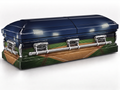Baseball Stadium printed casket wrap kit on the In Memory master casket