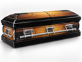 Hardwood Arena printed casket wrap kit on the In Memory master casket
