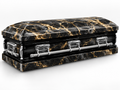 Black Gold Marble printed casket wrap kit digital studio rendering; casket and installation not included.
