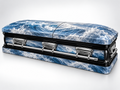 Silver Tide printed casket wrap kit digital studio rendering; casket and installation not included.