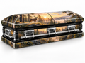 Wilderness Sunrise printed casket wrap kit digital studio rendering; casket and installation not included.