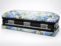 Hydrangea Garden printed casket wrap kit digital studio rendering; casket and installation not included.