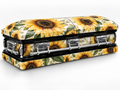 Golden Sunflower printed casket wrap kit digital studio rendering; casket and installation not included.