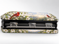 Cardinal Garden printed casket wrap kit digital studio rendering; casket and installation not included.