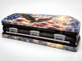 Eagle Banner Honor printed casket wrap kit digital studio rendering; casket and installation not included.