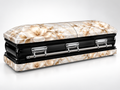 Pearl Magnolia Gold printed casket wrap kit digital studio rendering; casket and installation not included.